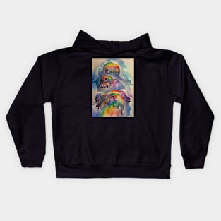 SURREAL SPOOKY RAINBOW GHOSTS ON HALLOWEEN Kids Hoodie